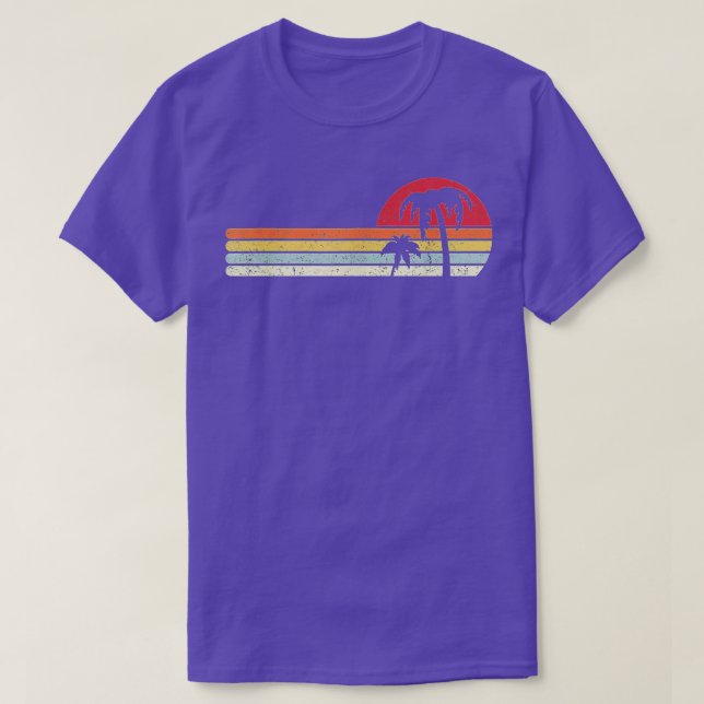 Camiseta Camisas Palm Tree Retro estilo playa tropical TShi (Diseño del anverso)