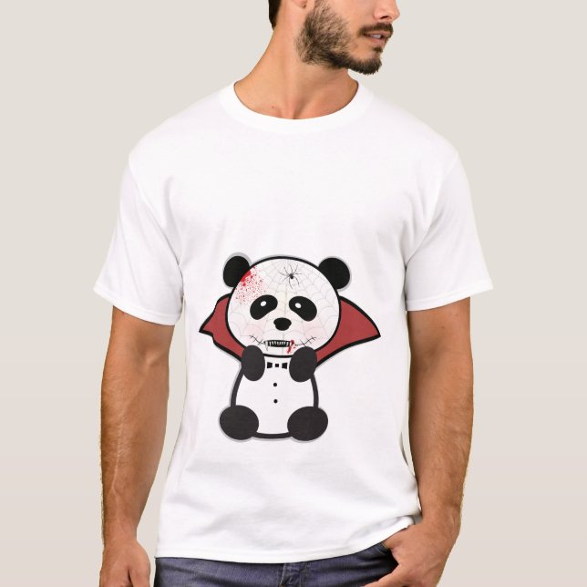 Camiseta Camisas Panda de la Calavera de Halloween (Anverso)