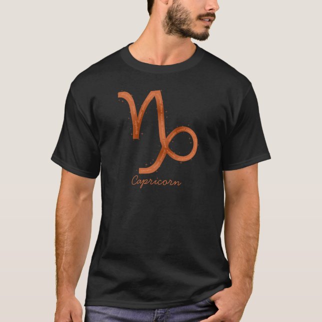 Camiseta Camisas para hombres de Capricorn - Negro (Anverso)
