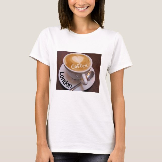 Camiseta Camisas para la Copa de Capuchino de Love Heart Lo (Anverso)