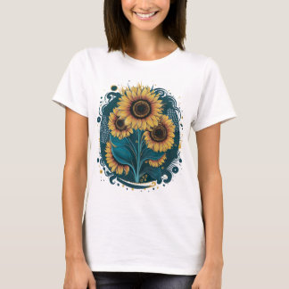 Camiseta Camisas para mujeres sinfónicas de girasol