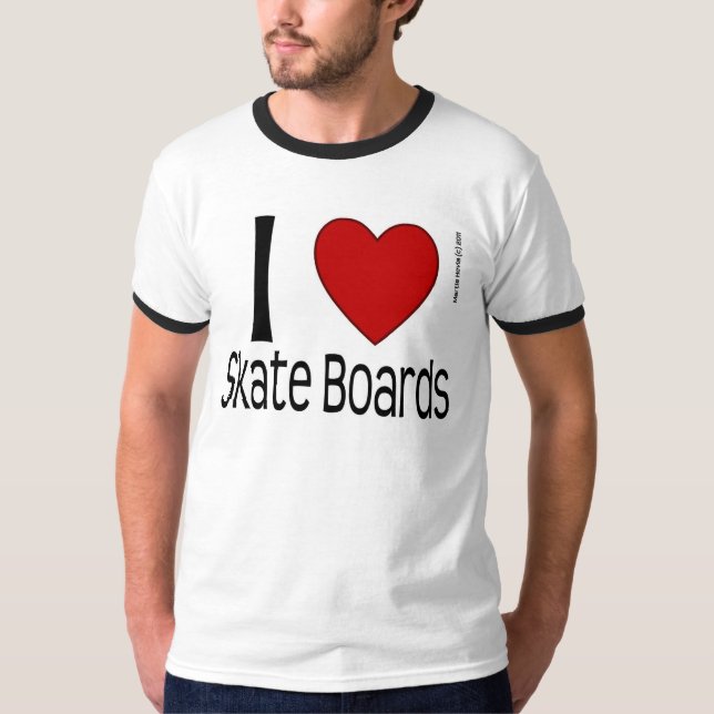 Camiseta Camisas para patinetas en el corazón (Anverso)