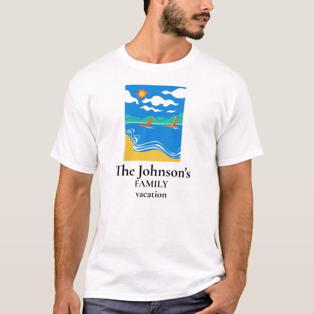 Camiseta Camisas para vacaciones familiares, tema de playa  (Anverso)