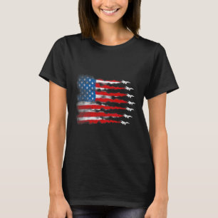 Camiseta Camisas Patrióticas Hombres Jet Red White Blue Ban