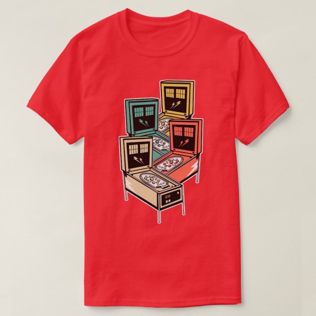 Camiseta Camisas Pinball Retro Clásica de Arcade F (Diseño del anverso)