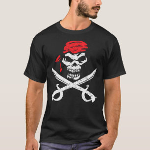 Camiseta Camisas piratas con cruces y tobillo de parche de