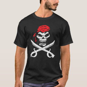 Camiseta Camisas piratas con cruces y tobillo de parche de