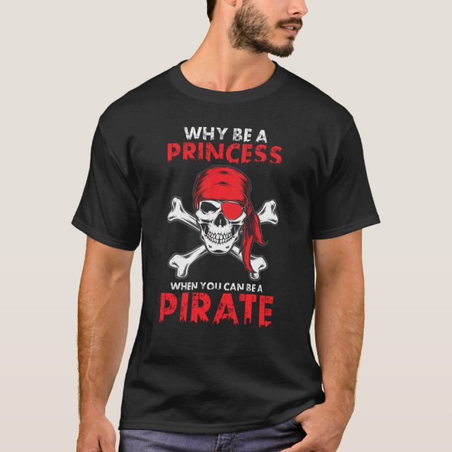 Camiseta Camisas Piratas Para Chicas Parche De Ojo De Calav (Anverso)