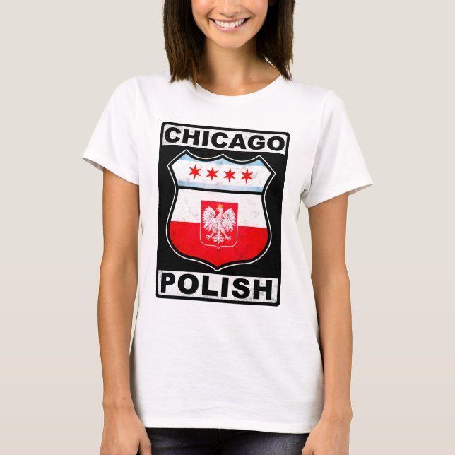Camiseta Camisas polacas norteamericanas de Chicago (Anverso)