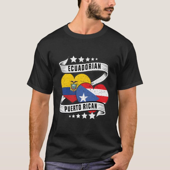 Camiseta Camisas puertorriqueñas ecuatorianas mitad puertor (Anverso)