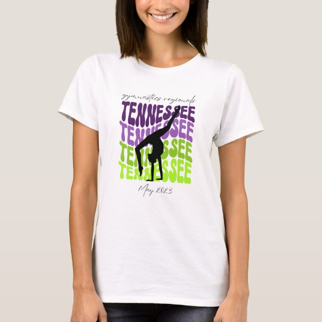 Camiseta Camisas regionales de la Gimnasia Púrpura Verde Te (Anverso)