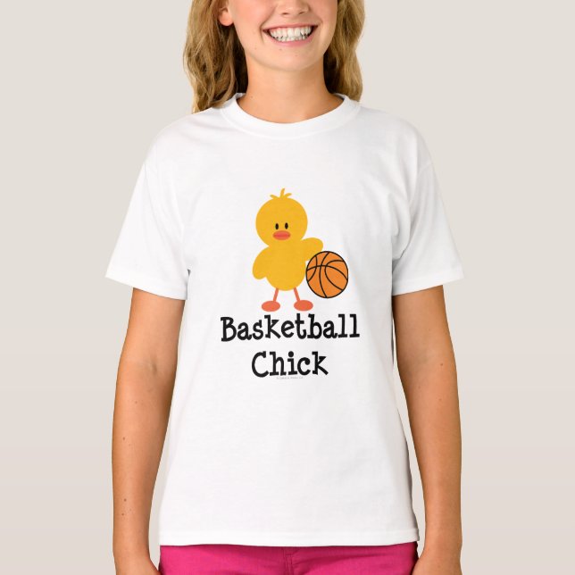 Camiseta Camisas Ringer para los Chicas de Chick de básquet (Anverso)