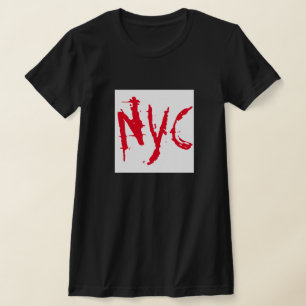 Camiseta Camisas rojas negras de la ciudad de Nueva York, C