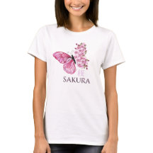 Camisas Sakura de mariposa para mujeres