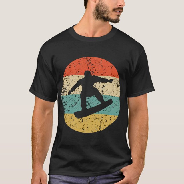 Camiseta Camisas Snowboard - Viejo Snowboarder Retro (Anverso)