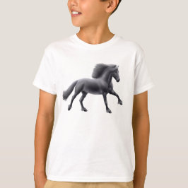 Camiseta Camisas sudorosas Friesian Horse Galloping para ni