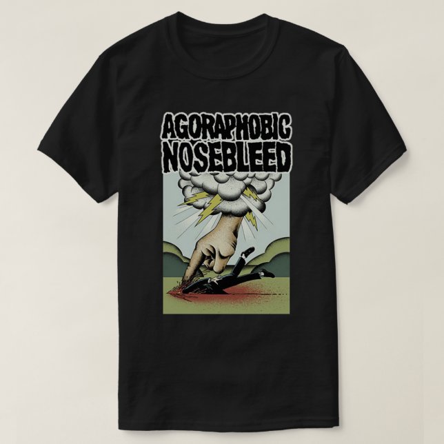 Camiseta Camisas T clásicas de sangrado noseo agorafóbico (Diseño del anverso)