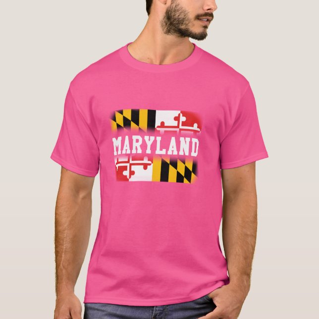 Camiseta Camisas Tee de la Bandera del Estado de Maryland (Anverso)