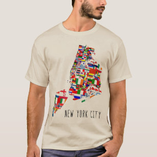 Camiseta Camisas Tee de las Banderas de Nueva York