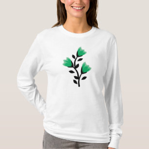 Camiseta Camisas Tee de Planta, Hojas y Flores