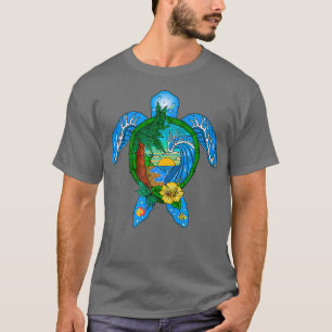 Camiseta Camisas Tee de Tortuga Marítima Hawaii - Playa Haw