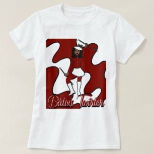 Camiseta Camisas Twirler Baton / Rojo