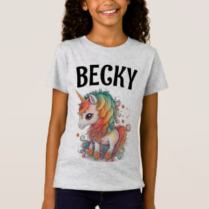 CAMISETA CAMISAS UNICORNIO PERSONALIZADAS CON NOMBRE PARA N