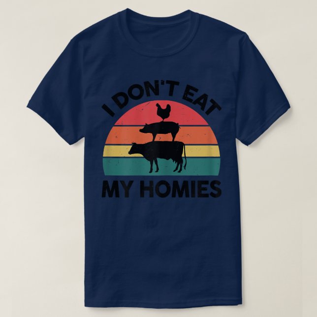 Camiseta Camisas veganas no como mi comida animal en casa (Diseño del anverso)
