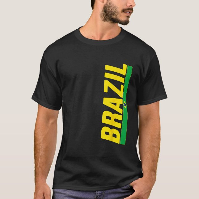 Camiseta Camiset de recuerdo de Brasil con bandera brasileñ (Anverso)