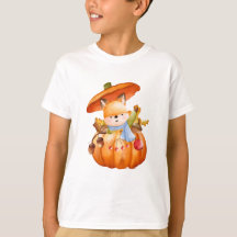 Camiseta. Arte de Frutas Dulces y Mascotas Amigabl