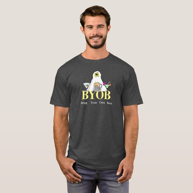 Camiseta ¡Camiseta BYOB Halloween Trae Tus Propios Boos! (Anverso completo)