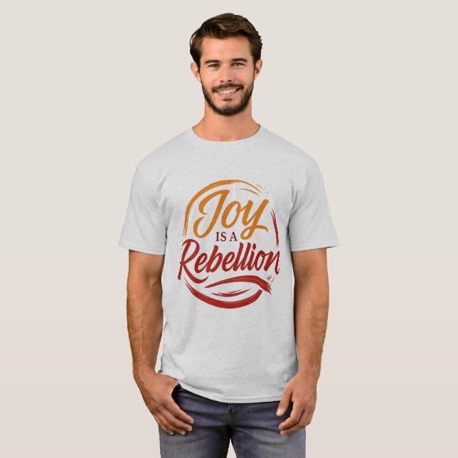 Camiseta "Camiseta caligráfica expresiva - la alegría es un (Anverso completo)