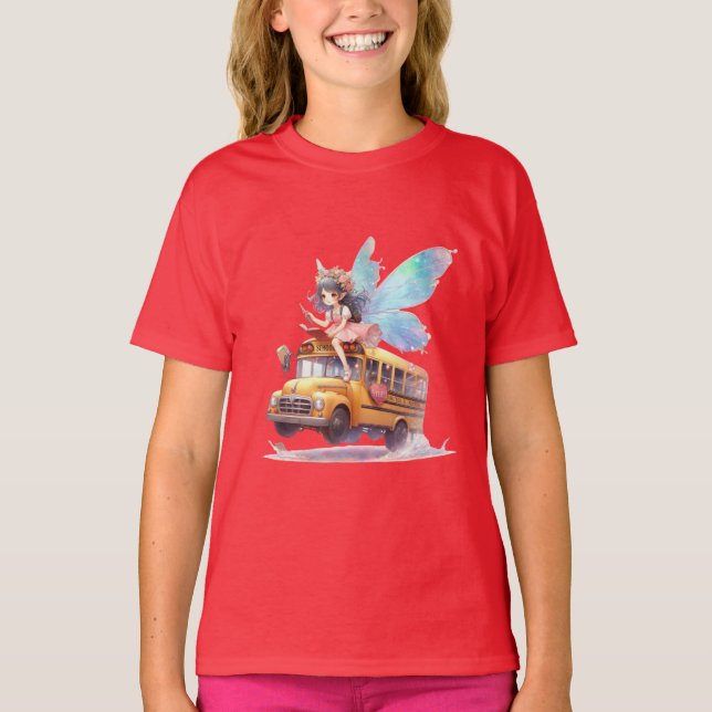 Camiseta Camiseta-camiseta de Chica de autobús escolar para (Anverso)