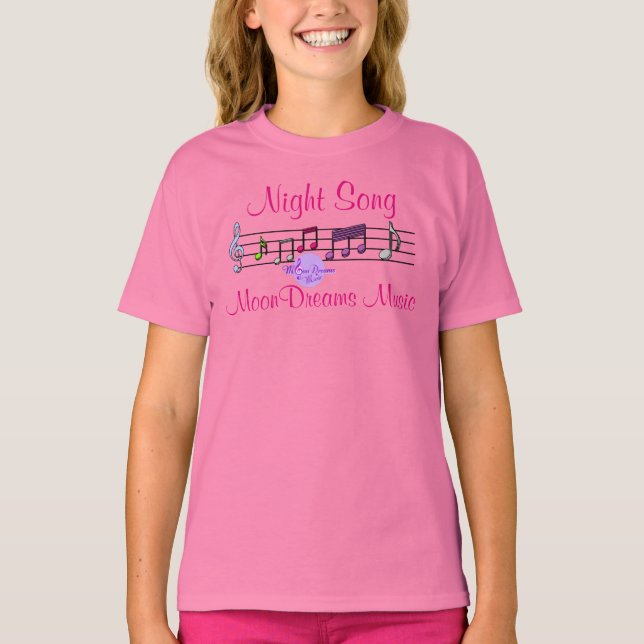 Camiseta Camiseta-camiseta del Chica rosado de la canción n (Anverso)