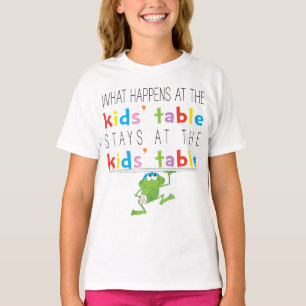 Camiseta Camiseta-Chica de la Pascua "Mesa de niños de la 