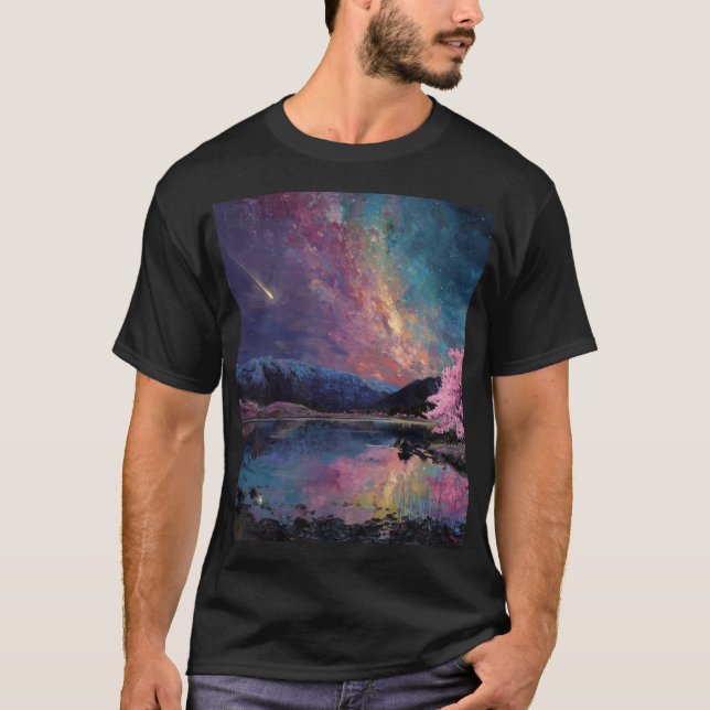Camiseta "Camiseta Cosmic Night Sky Landscape (Anverso)