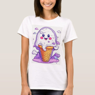 Camiseta **"Camiseta Cute Ghost Ice Cream Design - Adorable