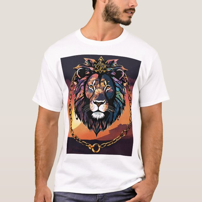 Camiseta "Camiseta De Cabeza De León De Silhouette - Negrit (Anverso)