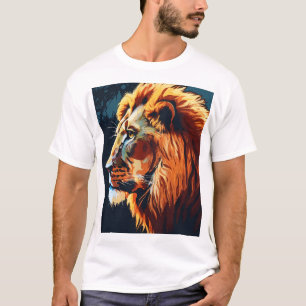 Camiseta "Camiseta de cabeza de león de silueta - audaz y p