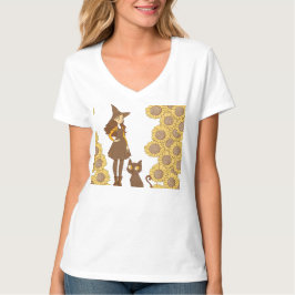 Camiseta “Camiseta de cuello en V para mujer de bruja de Ha