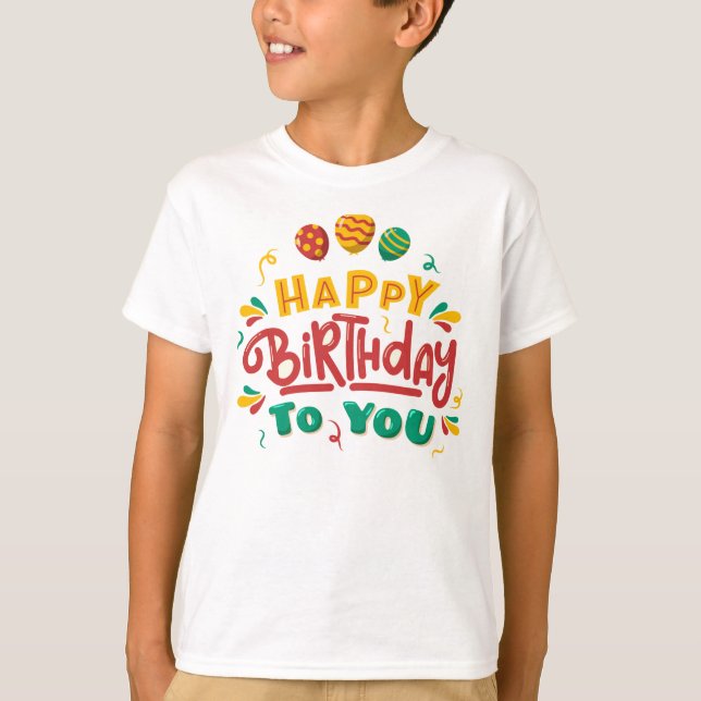Camiseta "Camiseta de cumpleaños feliz para niños - diversi (Anverso)