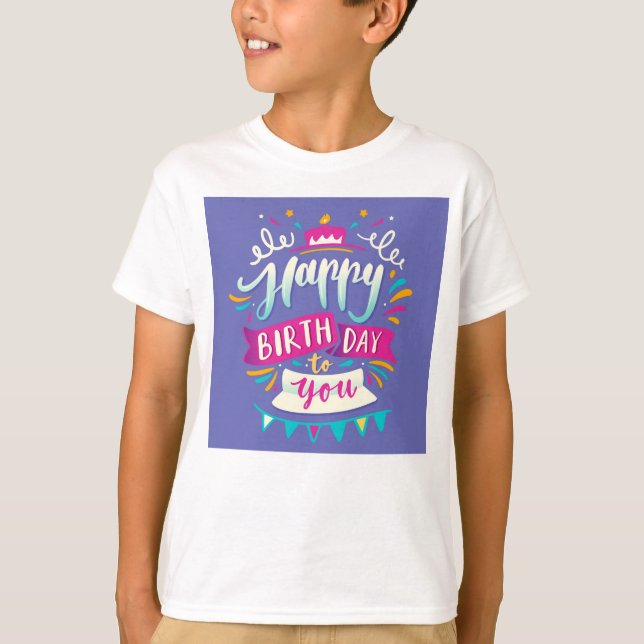 Camiseta "Camiseta de Cumpleaños Lindo para Niños – Celebra (Anverso)