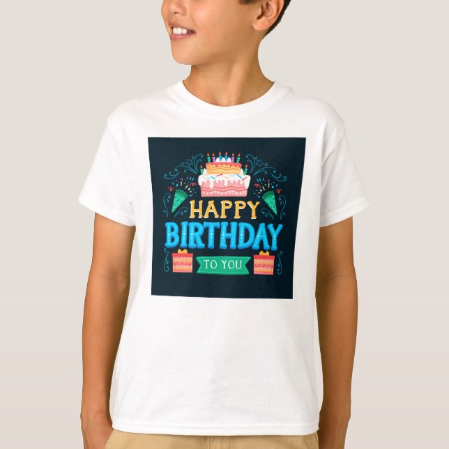 Camiseta "Camiseta de cumpleaños para niños - Celebren su S (Anverso)