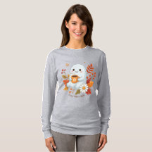 ​Camiseta de Fantasma Adorable Bebiendo Café - Vib