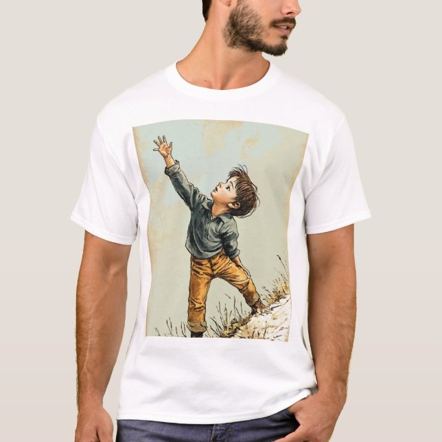 Camiseta "Camiseta de Ilustracion de niño de mano - Grap ún (Anverso)