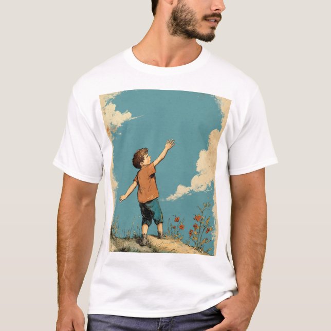 Camiseta "Camiseta de Ilustracion de niño de mano - Grap ún (Anverso)