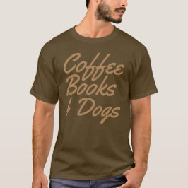 Camiseta "Camiseta de los libros y de los perros del café"