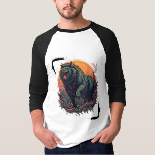 Camiseta "Camiseta De Manga Completa De Oso Enfadado: Edgy 