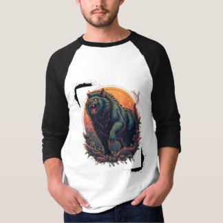 Camiseta "Camiseta De Manga Completa De Oso Enfadado: Edgy 