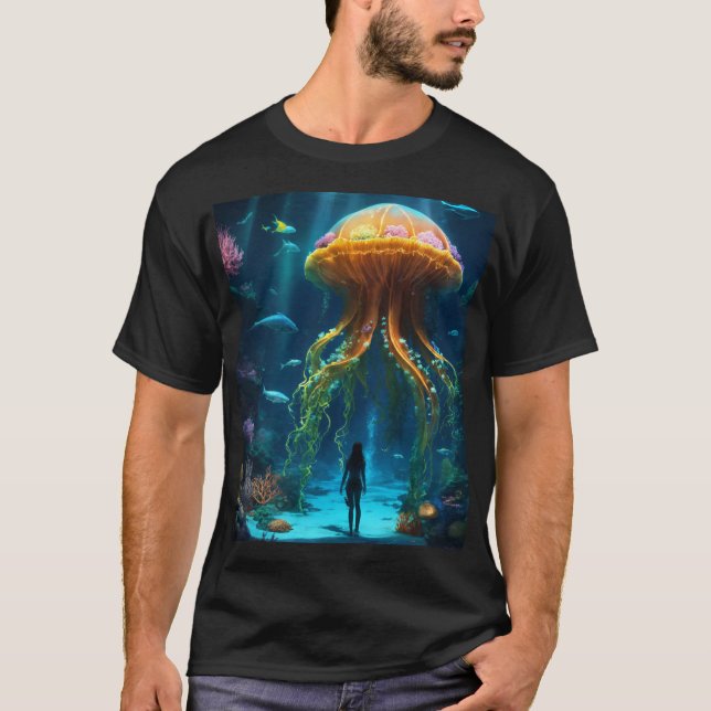 Camiseta "Camiseta de medusas - Océano vibrante y artístico (Anverso)